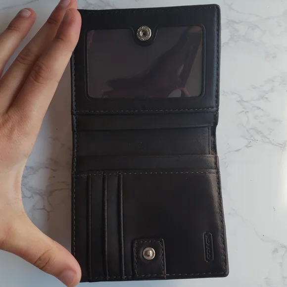 Coach wallet with logo fabric and a button snap close - Picture 3 of 11